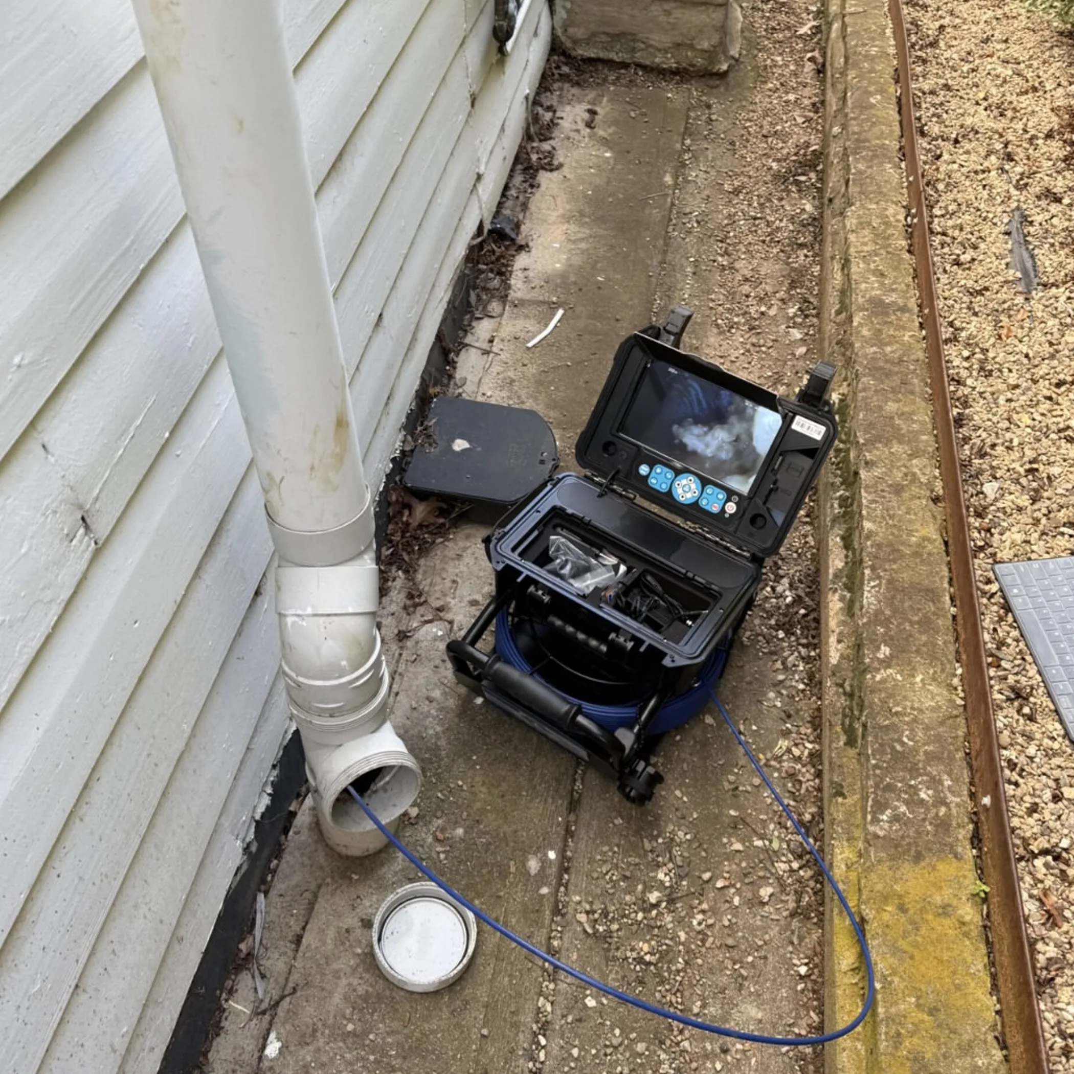 plumbing inspection equipment near pipes
