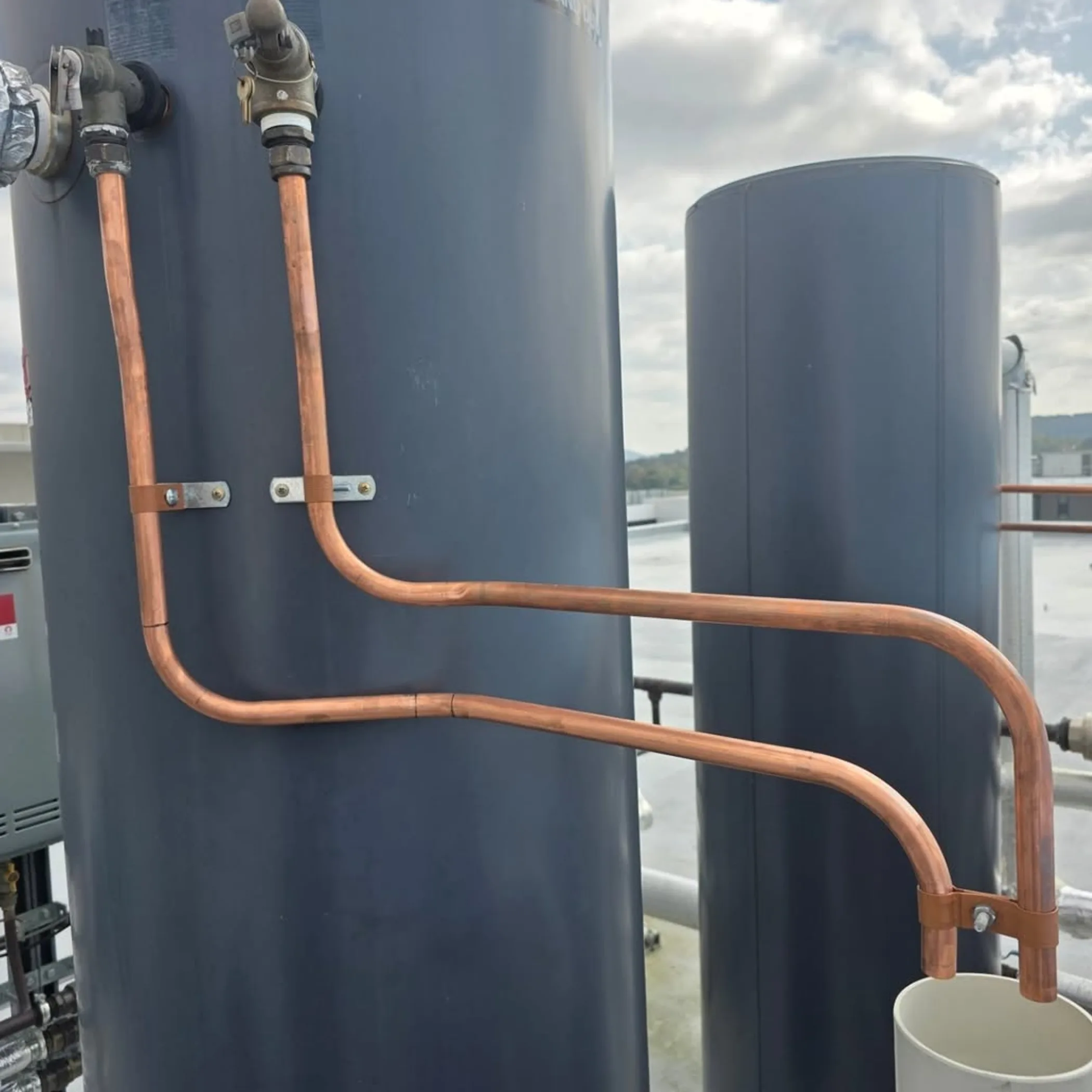 plumbing pipes on hot water system