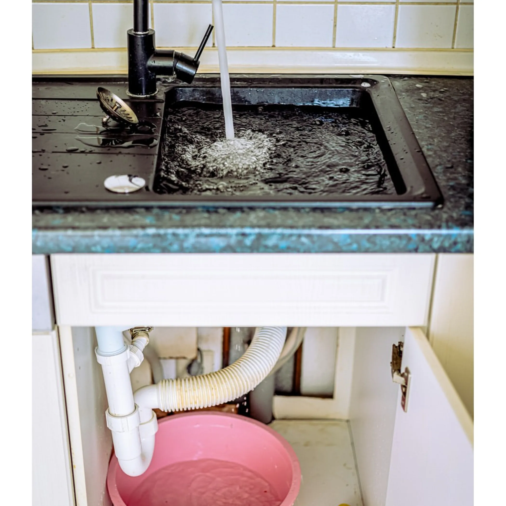 kitchen sink and plumbing close-up